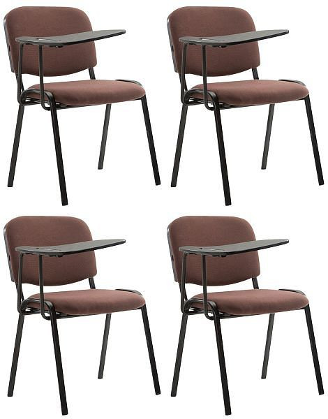 CLP 4er Set Stühle Ken mit Klapptisch Stoff, braun, 318685