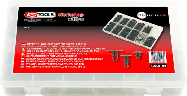 KS Tools Befestigungs-Clip-Satz für Volvo, 350-teilig, 420.0700