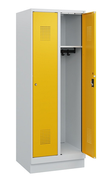 C+P Spind Evolo PLUS, Sockel, 2 Abteile, 1630x600x500mm, 7035/1004, Zylinderschloss, 0490205-20 S10019