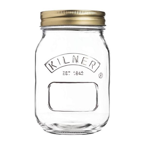 Kilner Weckglas mit Schraubverschluss 500ml, starker Schraubdeckel aus Metall hält das Glas luftdicht, GG785