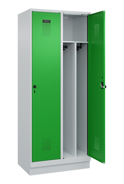 C+P Spind Evolo PLUS, mit Sockel, 2 Abteile, 1950x800x500mm, 7035/6037, Verschluss Drehriegel, 049020-22F S10011
