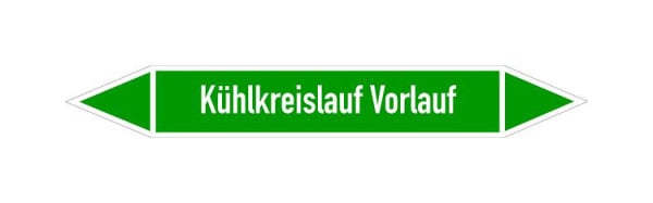 Schilder Klar Rohrleitungskennzeichen Kühlkreislauf Vorlauf, 33000x90 mm Folie selbstklebend, 101446/95