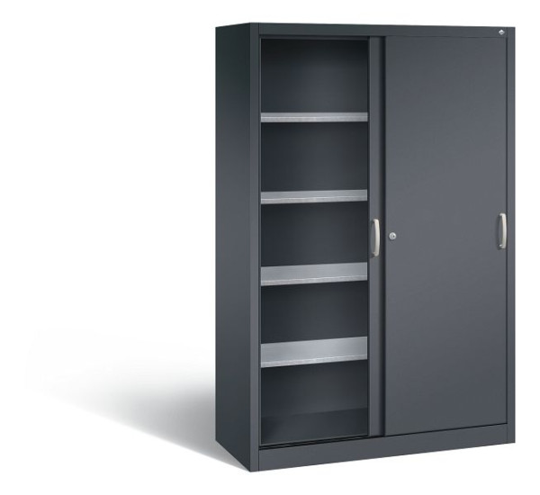 C+P Schiebetürenschrank Acurado, H1950xB1200xT500mm, Farbe: Schwarzgrau, Bügelgriff, 2059-00 S10104