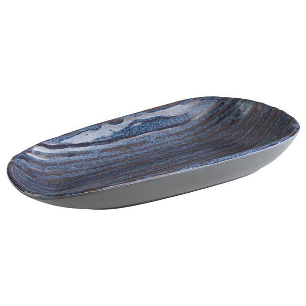 APS Schale -LOOPS-, 34 x 15,5 cm, Höhe: 4 cm, Melamin, innen: Dekor, dunkelblau, außen: dunkelgrau, 85024