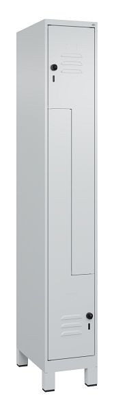 C+P Z-Spind Classic PLUS, C Z-Spind, Classic PLUS, Füße, 2 Abteile, 1950x300x500mm, 7035/7035, Drehriegel, 080013-102 S10009