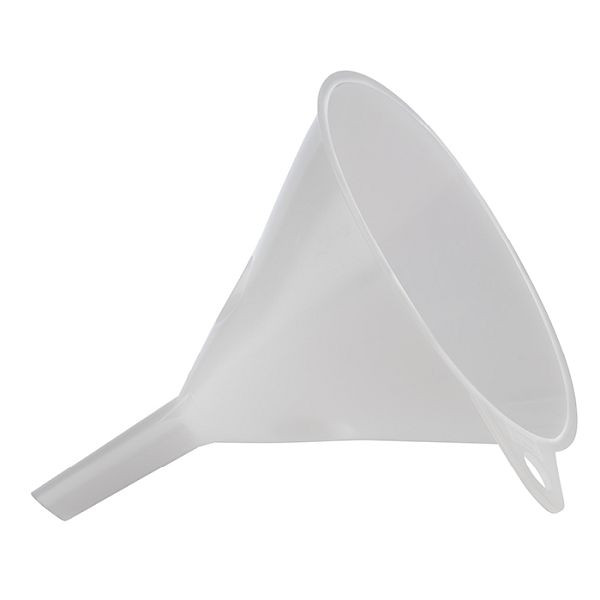 APS Trichter, Ø 14 cm, Höhe: 16,5 cm, Polyethylen, weiß, Durchlass: Ø 15 mm, mit Aufhängeöse, 30069