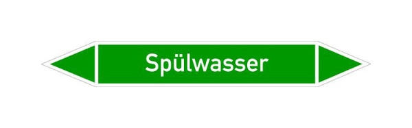 Schilder Klar Rohrleitungskennzeichen Spülwasser, 100x15 mm Folie selbstklebend, 101466/60