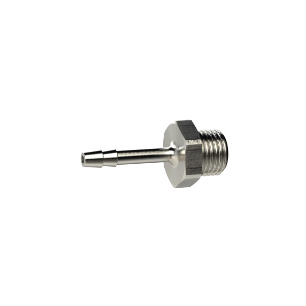 Riegler Einschraubschlauchtülle, G 1/8, für Schlauch LW 4, SW 14, Messing vernickelt, 131039