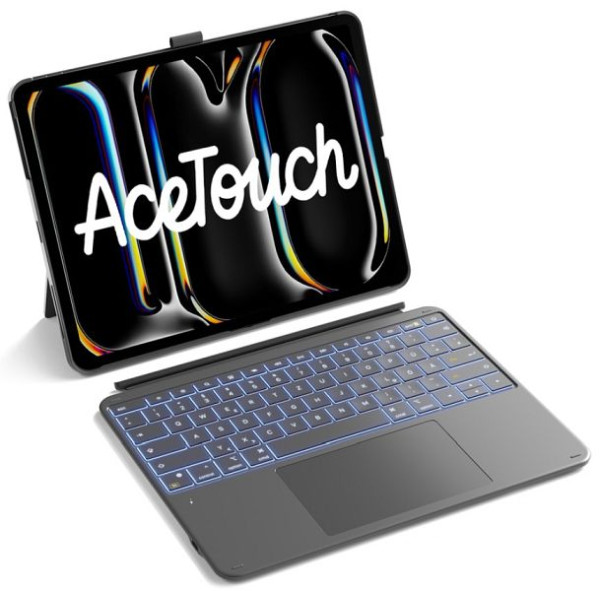 inateck Abnehmbar Tastatur Hülle Kompatibel mit iPad Pro 13" (2025/2024) M5/M4, QWERTZ, AceTouch, N0047_gray
