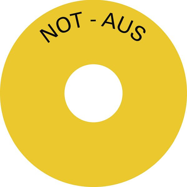 Moedel Schild NOT-AUS, Folie, Ø 75 mm, 107132, 4060081073368
