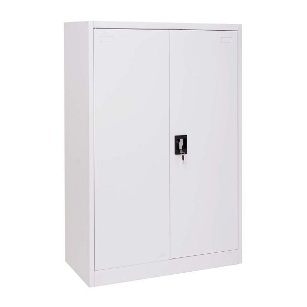 Mendler Aktenschrank HWC-H17, Stahlschrank Büroschrank, 2 Türen, 140x90cm weiß, 72736