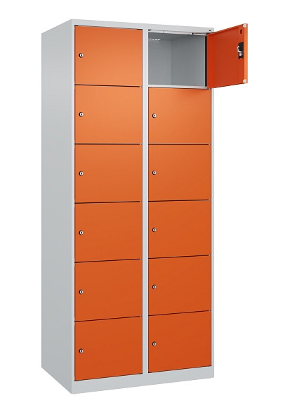 C+P Schließfachschrank Evolo PLUS, 12 Fächer, 1850x800x500mm, 7035/2004, 049000-226 S10002