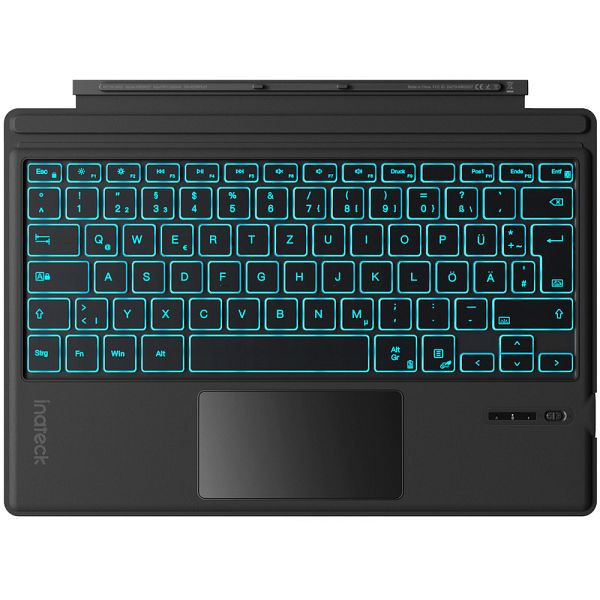 inateck Surface Pro AI Tastatur für Surface Pro 7/7+/6/5/4, 7 Farben Hintergrundbeleuchtung, QWERTZ, schwarz, KB02027_black