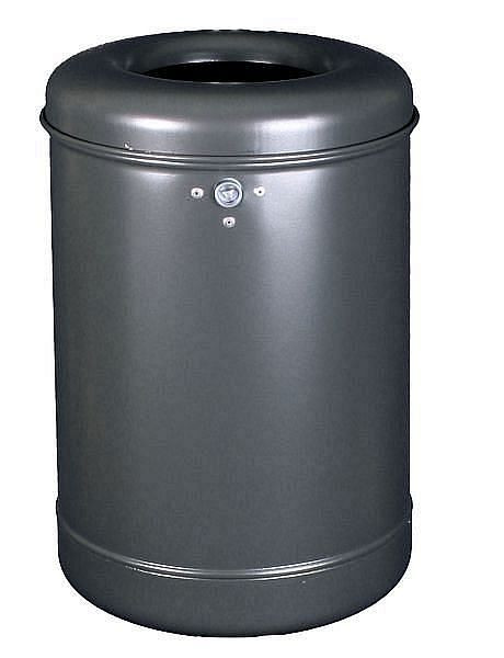 Renner Springdeckel-Abfallbehälter ca. 35 L, ungelocht, zur Wand- und Pfostenbefestigung, feuerverzinkt, 7023-01FV