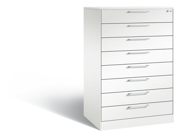 C+P Karteischrank Asisto, H1310xB800xT600mm, Farbe: Verkehrsweiß, Bügelgriff, 146223-824 S10057