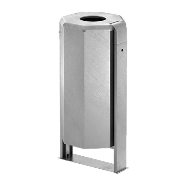 Stein HGS Abfallbehälter -City 1000- mit Deckel, zum Aufschrauben /940mm, (inkl. Bodenplatte), Behälter und Ständer ohne Farbe, 19618-01