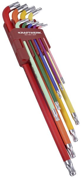 Kraftwerk Extra langer Torx-Winkelstiftschlüssel-Satz 9-teilig, T10 - T50, 307.801.009