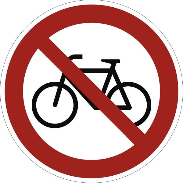 Moedel Verbot für Radfahrer, Folie, Ø 200 mm, 58627, 4060081019045