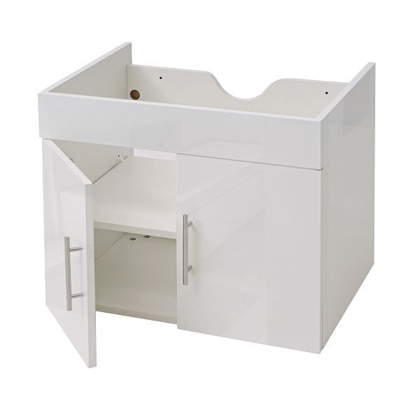 Mendler Waschbeckenunterschrank HWC-D16, Waschtischunterschrank Waschtisch Unterschrank Badmöbel, hochglanz 60cm, weiß, 62236