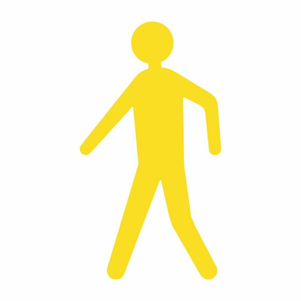 Eichner Bodenmarkierung "Fußgänger", 600x330 mm, innen und außen, rutschhemmend R11 (DIN 51130), für Betonpflaster und Asphalt, gelb, 9225-20072-040
