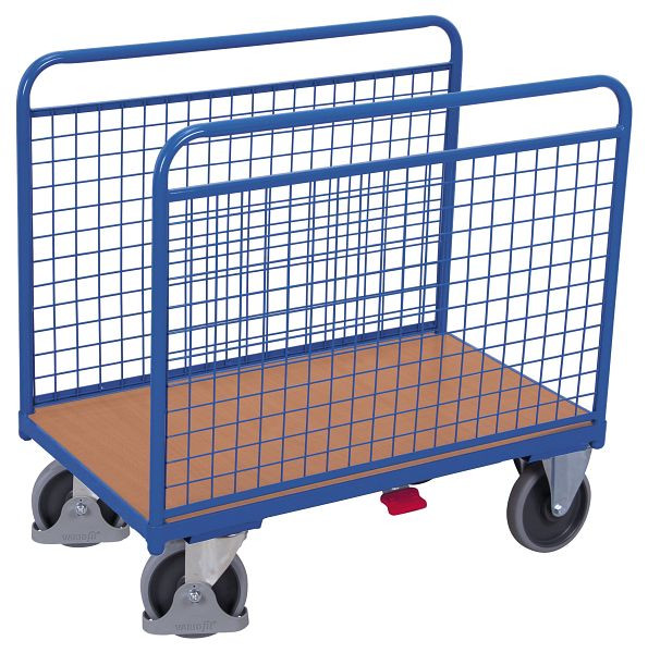 VARIOfit Seitenbügelwagen mit Drahtwänden, Ladefläche: 1.260 x 740 mm, RAL 5010 enzianblau, sw-800.237