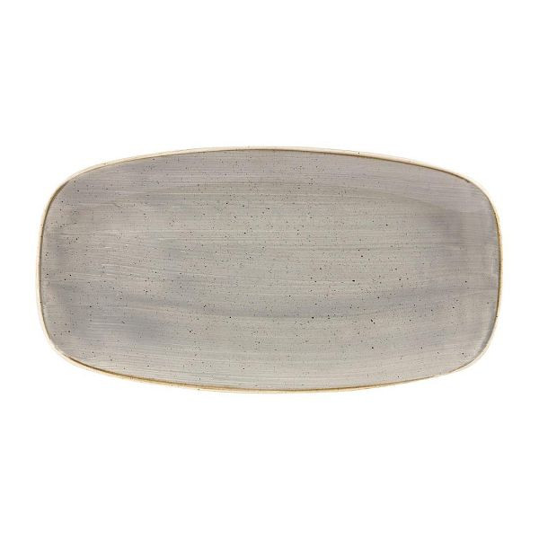 Churchill Stonecast Rechteckige Teller, Pfefferkorngrau, 127 x 269 mm, VE: 12 Stück, DW335
