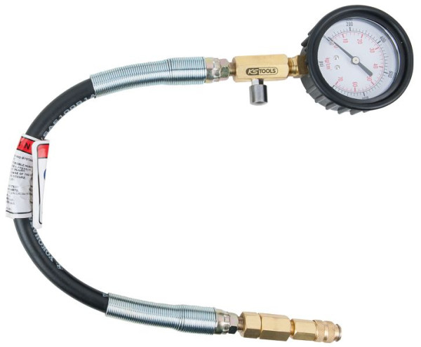 KS Tools Manometer mit Schlauch, 0-1000 psi, Durchmesser 70 mm, 150.3661