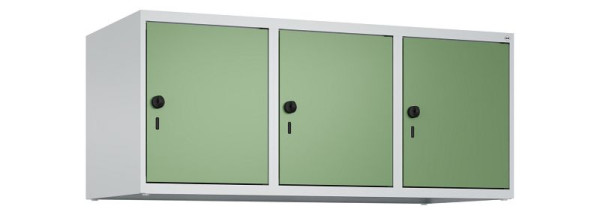 C+P Schrankaufsatz Classic PLUS, Aufsatzschrank, 7035/6011, Drehriegel, 500x1200x500mm, 3 Abteile, 080090-32 S10006