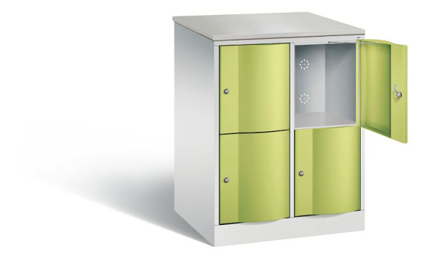 C+P XL-Schließfachschrank Resisto, H1077xB772xT640mm, Farbe: Lichtgrau / Viridingrün, 8472-273 S10042