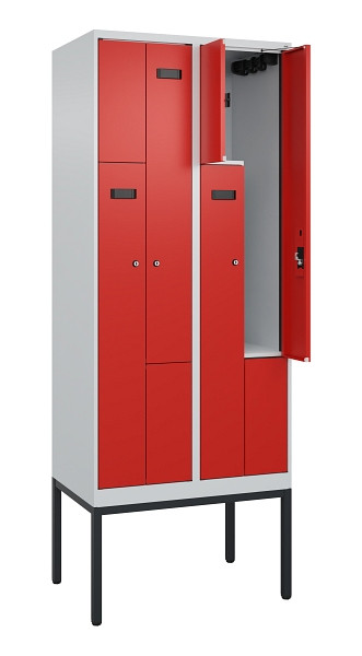 C+P Z-Spind Evolo PLUS, Gestell, 4 Fächer, 2120x800x500mm, 7035/3020, Zylinderschloss, 0490337-224 S10034