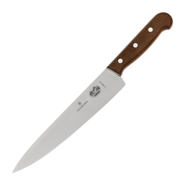 Victorinox Tranchiermesser mit Holzgriff 205mm, Klinge aus eisgehärtetem, rostfreiem Kohlenstoffstahl, DP581