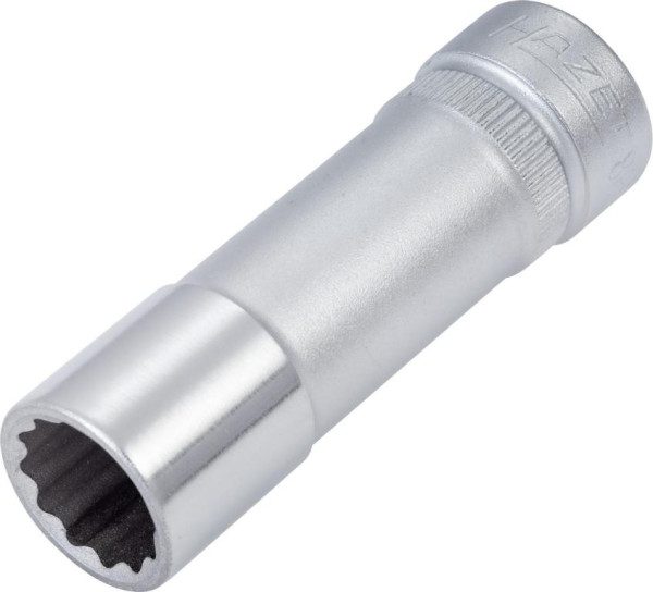 Hazet Steckschlüsseleinsatz, Doppelsechskant, Vierkant hohl 10 mm (3/8 Zoll), 11 mm, Lange Ausführung Mit Rändelung, 880TZ-11
