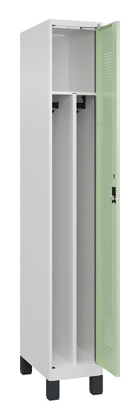 C+P Spind Evolo PLUS, mit Füßen, 1 Abteil, 1950x300x500mm, 9016/6019, Verschluss Zylinderschloss, 049010-10F S10046