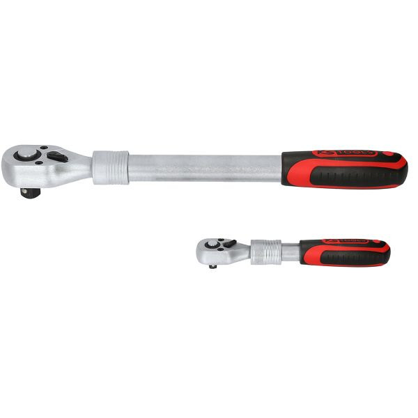 KS Tools 1/4" + 1/2" Teleskop-Umschaltknarren-Satz, 2-tlg, 914.1412