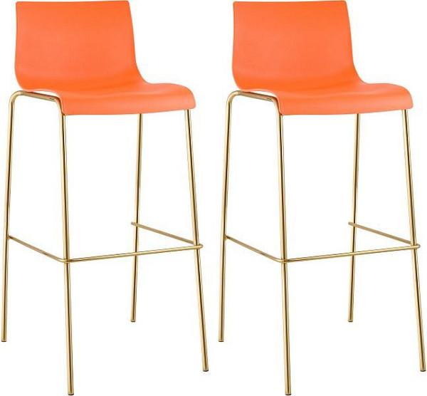 CLP Barhocker Hoover Kunststoff 4-Fuß Gold, orange, VE: 2 Stück, 327602