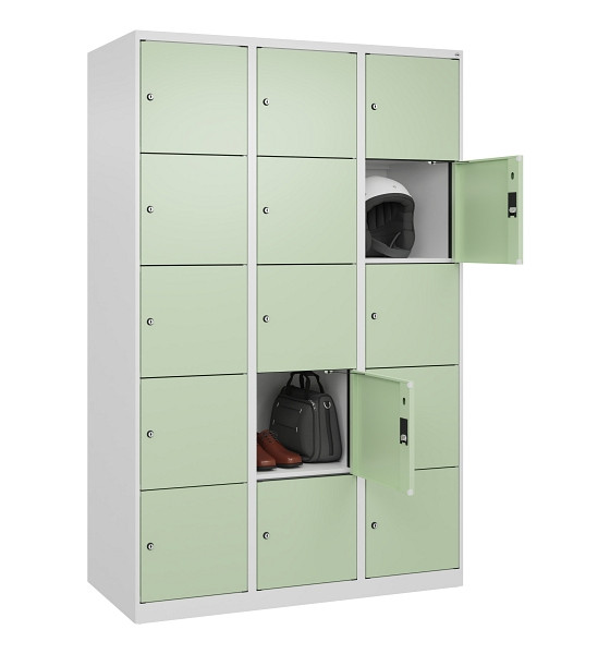 C+P Schließfachschrank Evolo PLUS, 15 Fächer, 1850x1200x500mm, 9016/6019, 049000-325 S10019