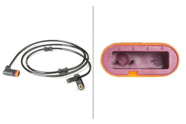 HELLA Sensor, Raddrehzahl, 12V, 2-polig, Kabel: 1390mm, 6PU 010 039-731