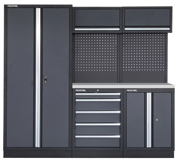 FEISTOS Werkstatteinrichtung Ferros 1E Schwarz, Grau, 46x228x200cm, FE9991S
