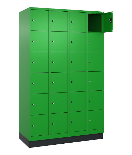 C+P Schließfachschrank Evolo PLUS, mit Sockel, 24 Fächer, 1950x1200x500mm, 6037/6037 Reingrün, 049020-406 S10026