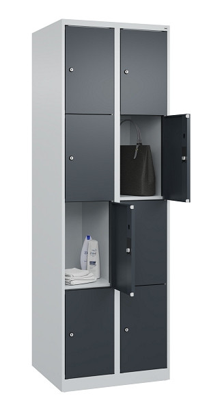 C+P Schließfachschrank Evolo PLUS, 8 Fächer, 1850x600x500mm, 7035/7016, 049000-204 S10012