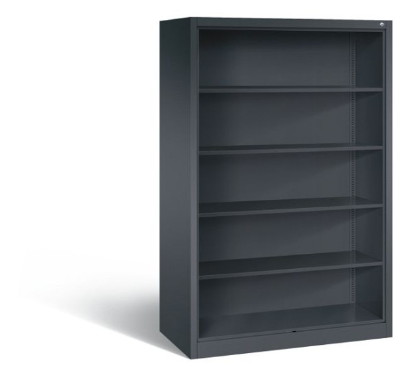 C+P Stahlregal mit Rückwand Acurado, H1950xB1200xT600mm, Farbe: Schwarzgrau, 5 OH, 9390-000 S10016