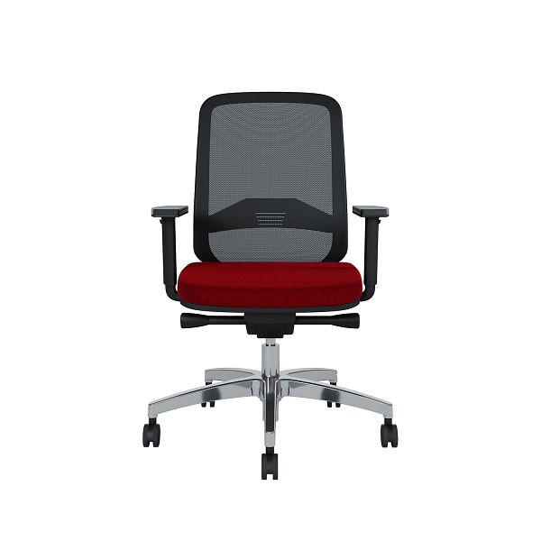 Bisley Bürodrehstuhl Bali, Rückenlehne aus Netzbezug, Mit Armlehnen Aluminiumfußkreuz, TN9416 dark red, BALIALRT0015TN9416