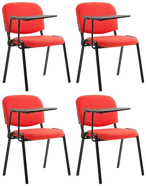CLP 4er Set Stühle Ken mit Klapptisch Stoff, rot, 318684