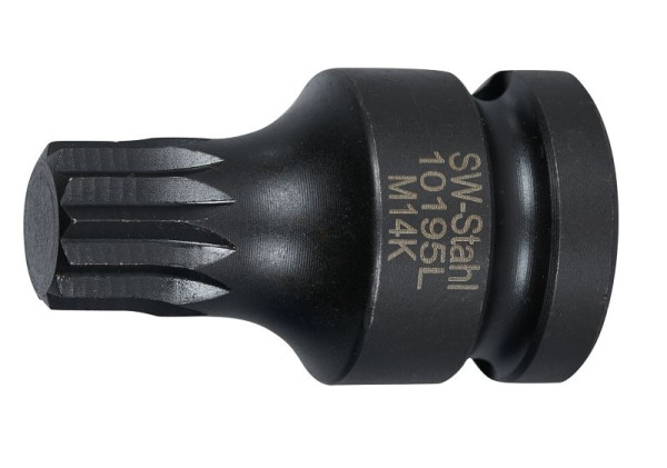 SW-Stahl IMPACT-Schraubendreheinsatz, 1/2", Innenvielzahn, M14 x 40 mm, 10195L-14K