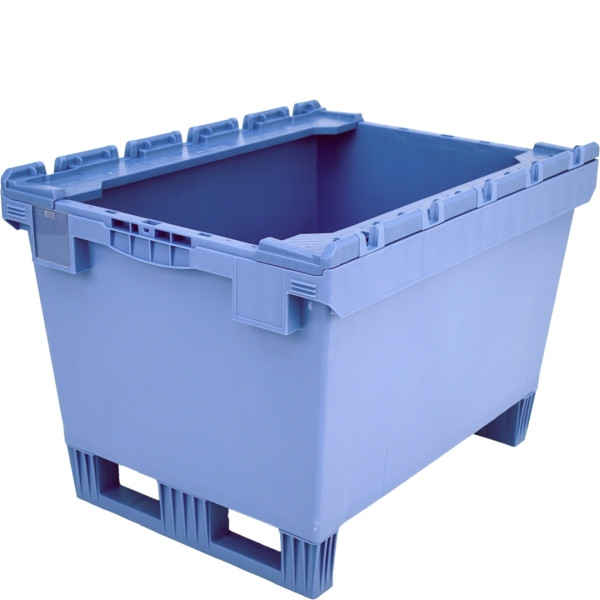 BITO Mehrwegbehälter MB Deckel/Bügel/Kufe /MBB86421DKufe 800x600x423 taubenblau, Bügel Doppelboden Kufe, C0402-0055