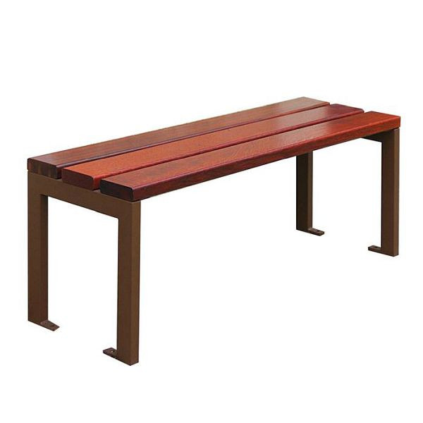 Stein HGS Sitzbank -Nature- ohne Rückenlehne, 2-Sitzer/1200 mm, Mahagoni, RAL 7044 grau, 21982-05
