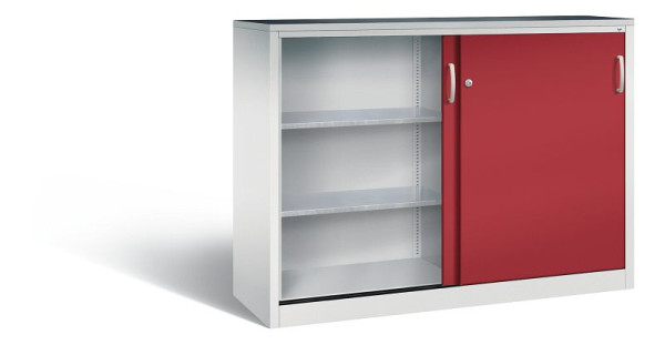 C+P Schiebetürenschrank Acurado, H1200xB1600xT500mm, Farbe: Lichtgrau / Rubinrot, Bügelgriff, 2157-09 S10019