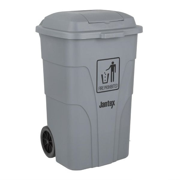 Jantex Mülltonne Grau 120L, gewerblicher und privater Gebrauch, HC923