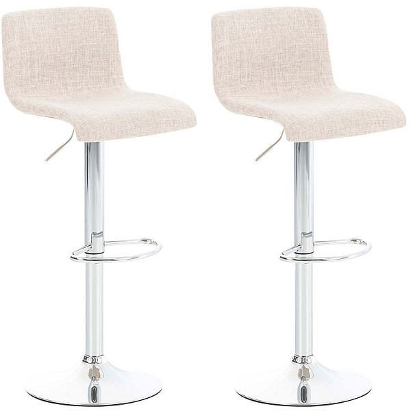 CLP Barhocker Hoover Stoff chrom, creme, VE: 2 Stück, 306740