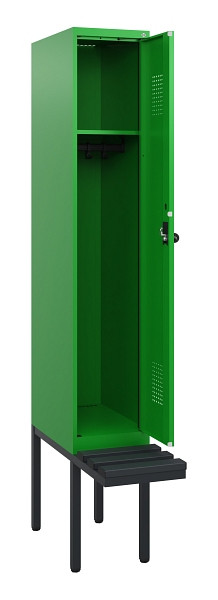 C+P Spind Evolo PLUS, 1 Abteil, 1950x300x815mm, 6037/6037, Drehriegel, Sitzfläche Kunststoff, 0490405-10 S10080